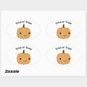 Trick or treat - Cute Pumpkin Ovale Sticker (Vel)