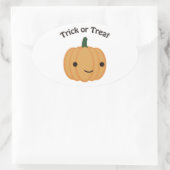 Trick or treat - Cute Pumpkin Ovale Sticker (Tas)