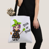 Trick or treat Cute Witch Tote Bag (Dichtbij)