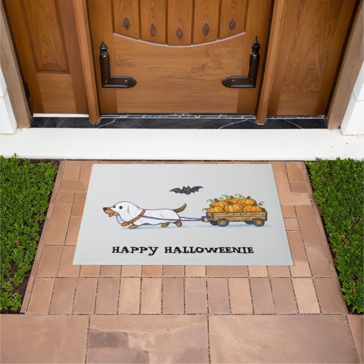 TRICK OR TREAT DACHSHUND DEURMAT (Buiten)