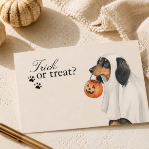 Trick or Treat Dachshund Hond Halloween Notitiekaartje