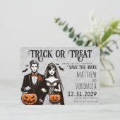 Trick or treat De datum opslaan Kaart (Staand voorkant)