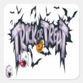  Trick or treat Design Halloween Parade Vierkante Sticker (Voorkant)