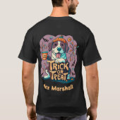 Trick or treat Dog - Night Owl Violet Zwart T-shirt (Achterkant)