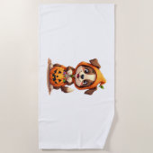 Trick or treat Dog - Schattigee Halloween Puppy Sh Strandlaken (Voorkant)