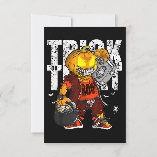Trick or treat Dope Hip Hop Halloween Grafische Ma Kaart (Voorkant)
