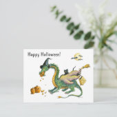 Trick or treat Dragon briefkaart (Staand voorkant)