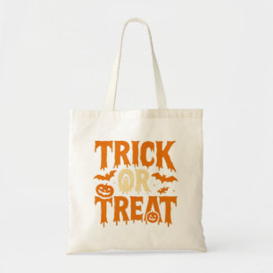 Trick or treat – Druppelend lettertype met spook Tote Bag