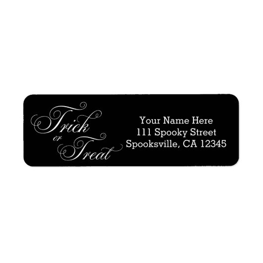 TRICK OR TREAT Elegant Halloween Adresetiketten Etiket (Voorkant)