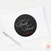 TRICK OR TREAT Elegant Zwart Halloween Sticker (Envelop)