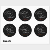 TRICK OR TREAT Elegant Zwart Halloween Sticker (Vel)