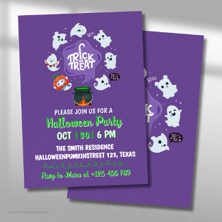 Trick or treat En Laten we een enge Halloween krij Kaart