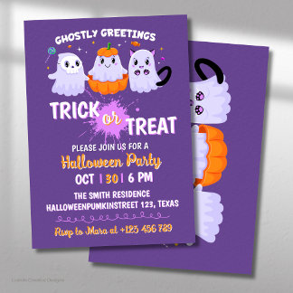 Trick or treat En Laten we een enge leuke Hallowee Kaart