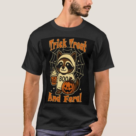 Trick or Treat en Wilde Mop Halloween T-shirt (Voorkant)