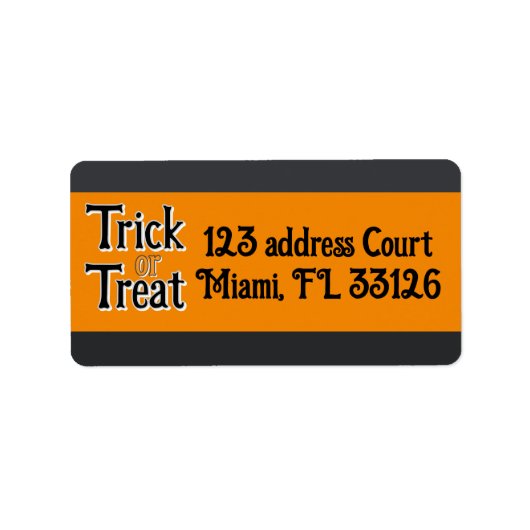 trick or treat etiket (Voorkant)