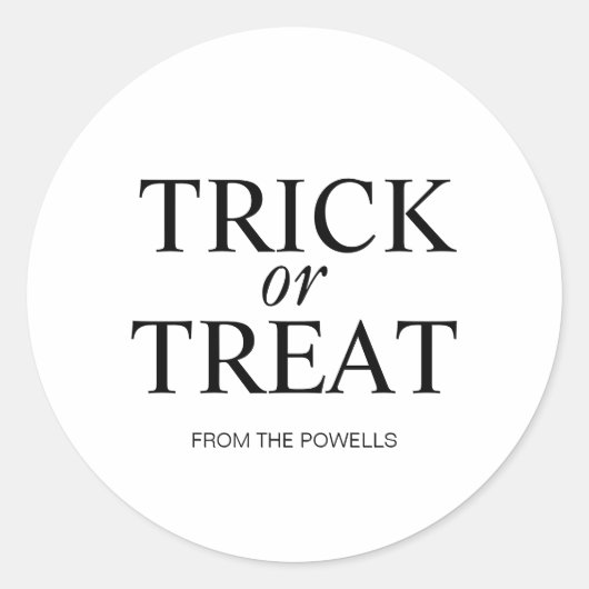 TRICK OR TREAT ETIKET (Voorkant)