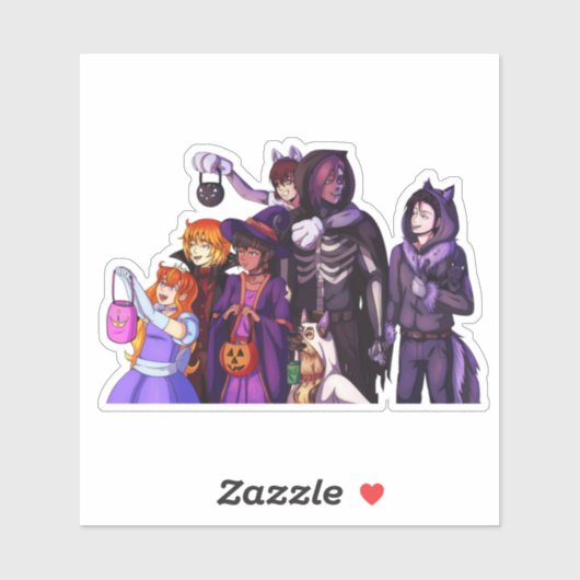 Trick or treat Familie Sticker (Vel)