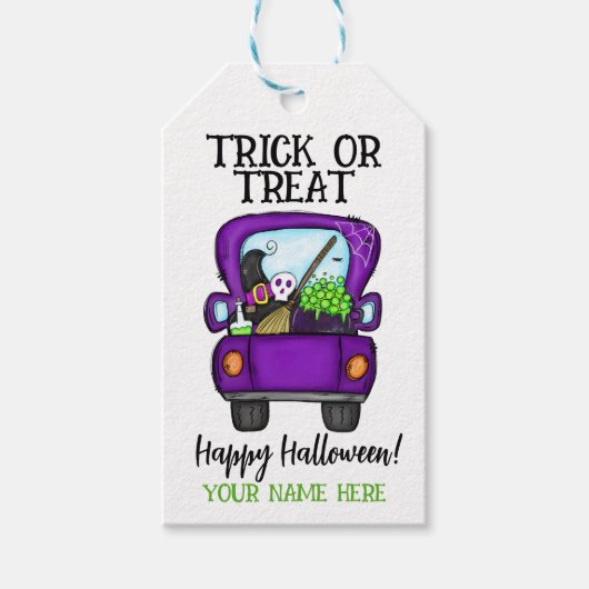 Trick or treat Favor Tag Cadeaulabel (Voorkant)