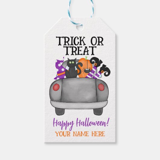 Trick or treat Favor Tag Cadeaulabel (Voorkant)