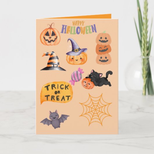 Trick or treat-feest personaliseren kaart (Voorkant)