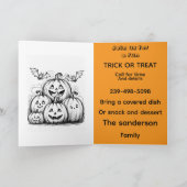Trick or treat-feest personaliseren kaart (Binnen)