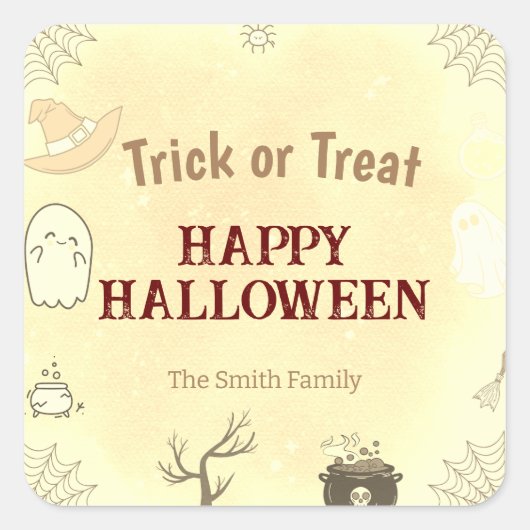 Trick or treat | Fijne Halloween Vierkante Sticker (Voorkant)
