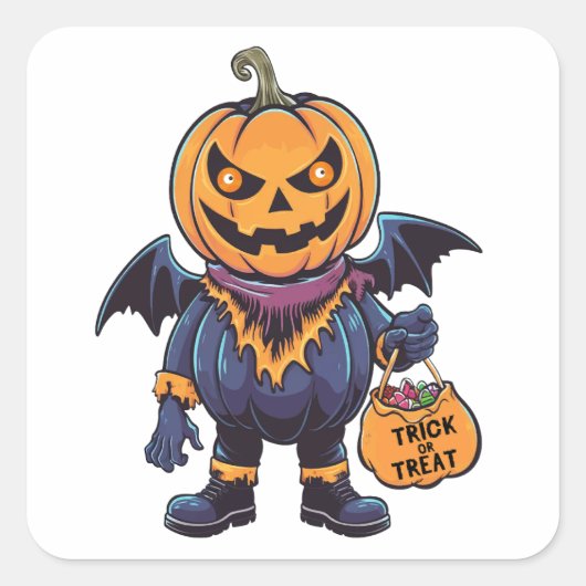 Trick or treat | Fijne Halloween Vierkante Sticker (Voorkant)