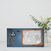 Trick or treat-fotomplate feestdagenkaart (Staand voorkant)