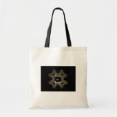 Trick or treat Fractal Art Cobweb op zwart Tote Bag (Voorkant)