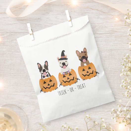 Trick or treat French Bulldogs Pumpkin Bedankzakje (Geknipt)