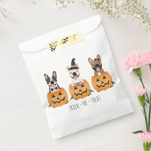 Trick or treat French Bulldogs Pumpkin Bedankzakje (Gezegeld)