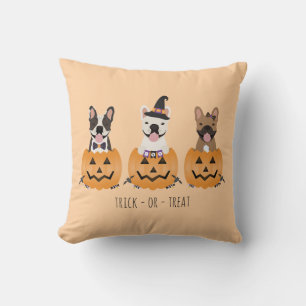 Trick or treat French Bulldogs Pumpkin Kussen