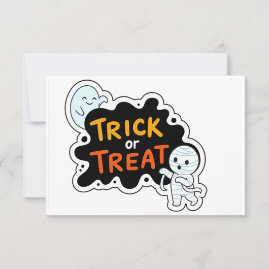 Trick or treat Fun RSVP Kaartje (Voorkant)