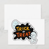 Trick or treat Fun RSVP Kaartje (Voorkant / Achterkant)
