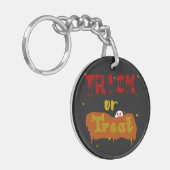 Trick or treat Funny Boo Halloween Sleutelhanger (Voorkant Links)