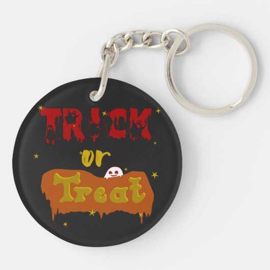 Trick or treat Funny Boo Halloween Sleutelhanger (Achterkant)