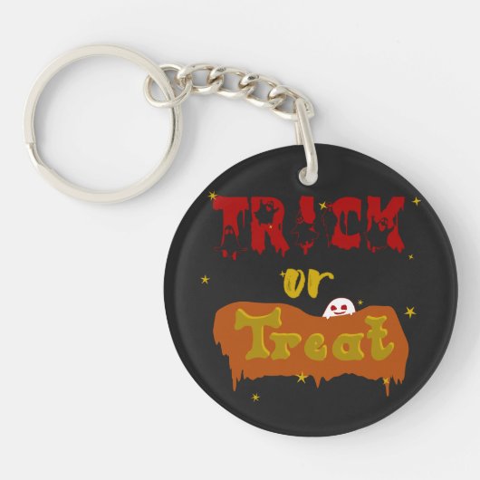 Trick or treat Funny Boo Halloween Sleutelhanger (Voorkant)