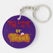 Trick or treat Funny Boo Halloween Sleutelhanger (Achterkant)