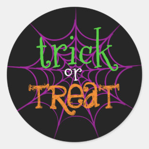 Trick or treat Funny Halloween Ronde Sticker