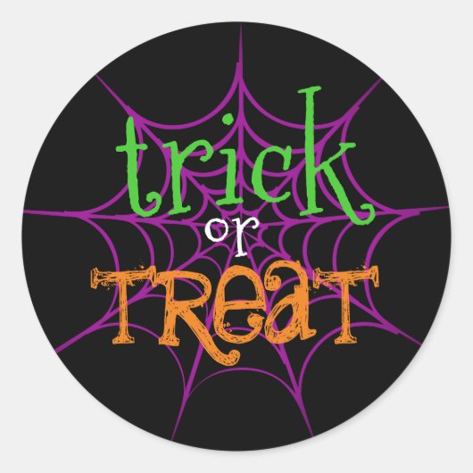 Trick or treat Funny Halloween Ronde Sticker (Voorkant)
