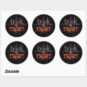 Trick or treat Funny Halloween Ronde Sticker (Vel)