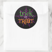 Trick or treat Funny Halloween Ronde Sticker (Tas)