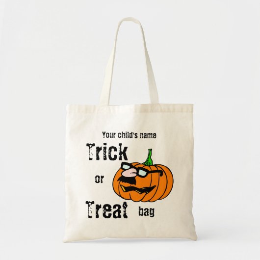 Trick or treat Funny Pumpkin Tote Bag (Voorkant)