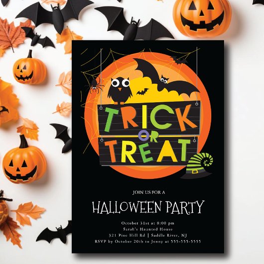 Trick or treat Gala Halloween Kaart