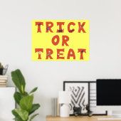 Trick or treat Gedecormeerde Halloween Posters (Thuiskantoor)