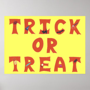 Trick or treat Gedecormeerde Halloween Posters