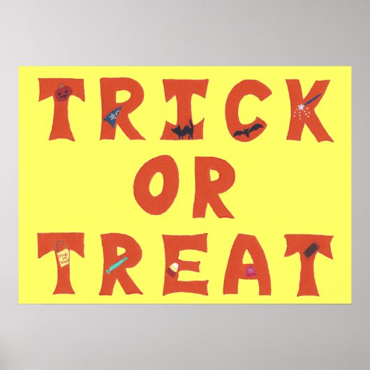 Trick or treat Gedecormeerde Halloween Posters (Voorkant)