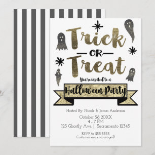 Trick or Treat Geest Chic Modern Halloween Feest Kaart
