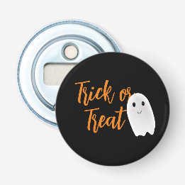 Trick or Treat Geest Halloween Button Flesopener