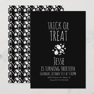 Trick or Treat Geest Halloween Verjaardagsuitnodig Kaart